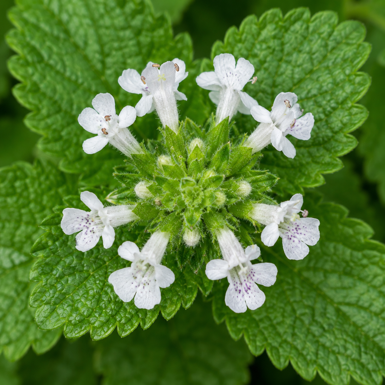 Lemon Balm Flower Top View