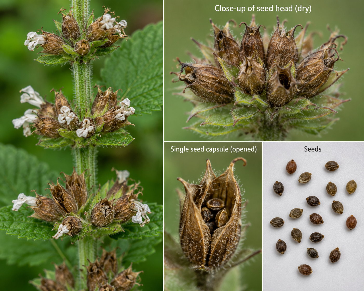 Seed Head and Seeds of Lemon Balm
