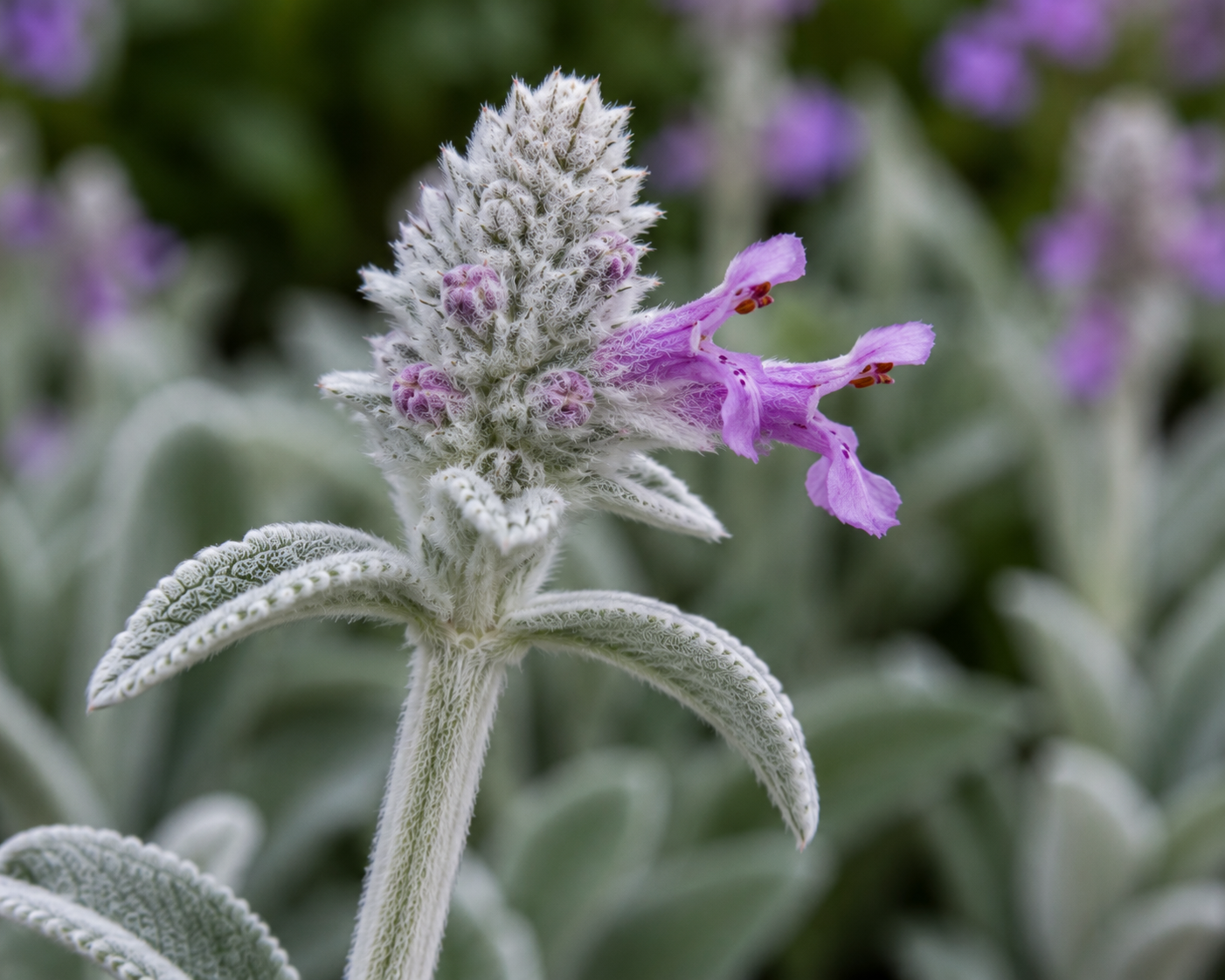 Lamb's Ear Flower Side View