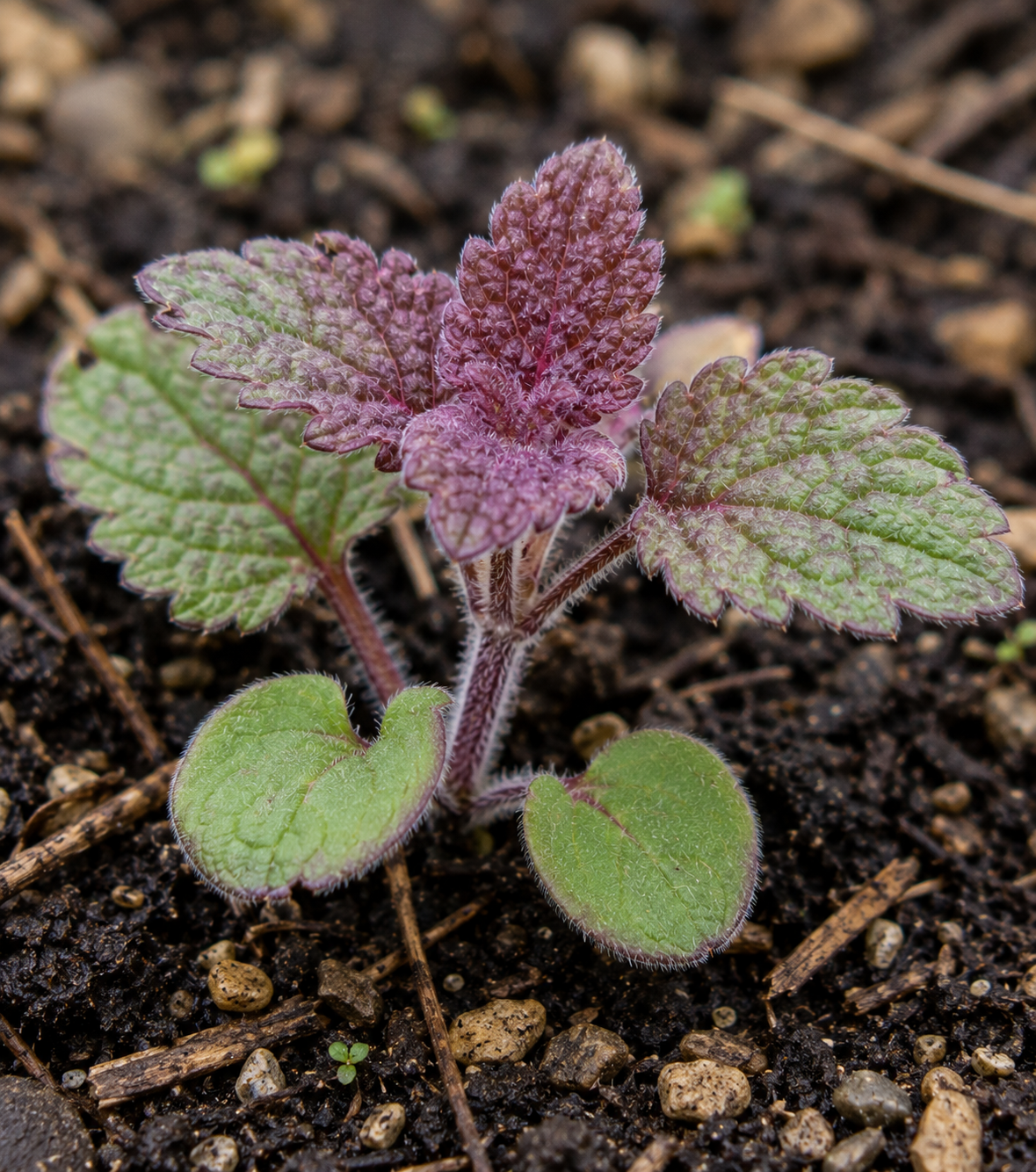 Young Purple Deadnettle Leaves